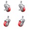 Service Caster 3 Inch SS Red Polyurethane Swivel 12mm Threaded Stem Caster Brakes, 2PK SSTS20S314-PPUB-RED-TLB-M1215-2-S-2 - alternate 3